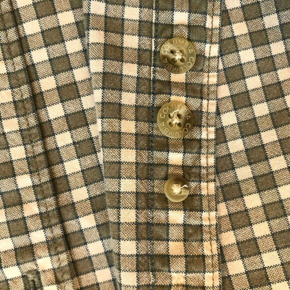 Columbia Men's Classic Long Sleeve Outdoor Shirt Sz Medium Tan Check Activewear - Picture 9 of 16